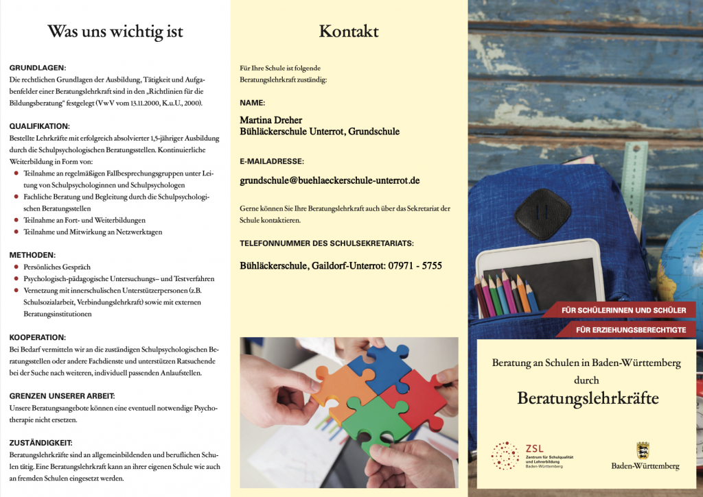 Flyer der Beatungslehrerin - GWRS Oberrot